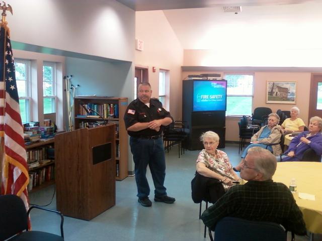 Today 10/8/2012 kicked off the Nanuet Fire Department Fire Prevention week with a visit to Seton Village by Fire Fighters Vincent Pecella, Ed Houston, Seamus Clark and Vincent P. Tuzzolino.  A warm welcome was given to our members by the residents.     Photo by Vincent P. Tuzzolino,